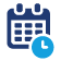 icon of a calendar with a clock overlaid on it