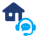 icon of a house and a telehealth headset