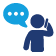 icon of a person on the phone listening to someone